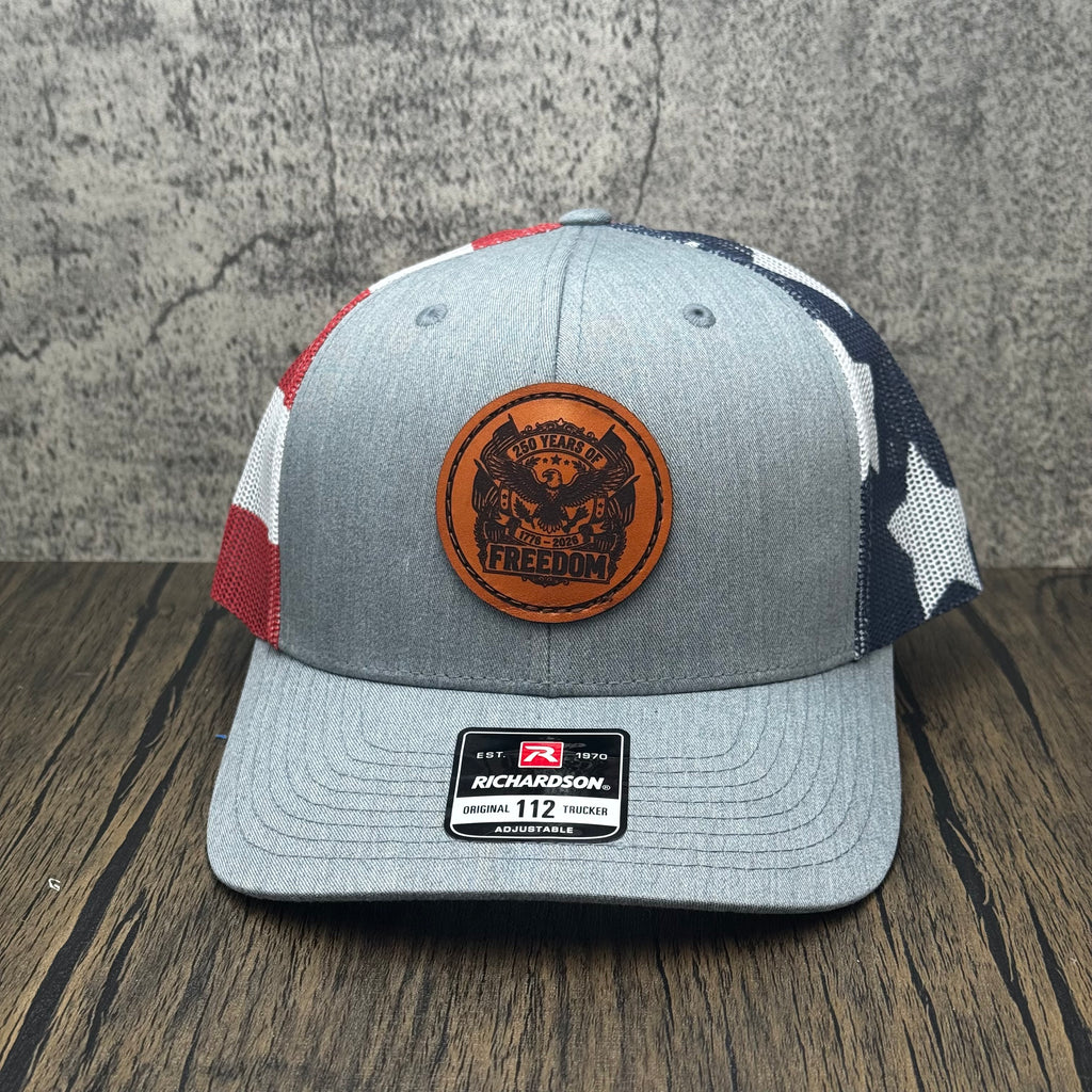 Freedom 250 Full Grain Leather Patch Hat – Richardson 112 Trucker 🇺🇸
