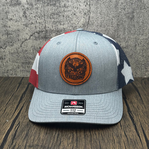 Freedom 250 Full Grain Leather Patch Hat – Richardson 112 Trucker 🇺🇸